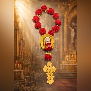Crochet Rosary CarCharm